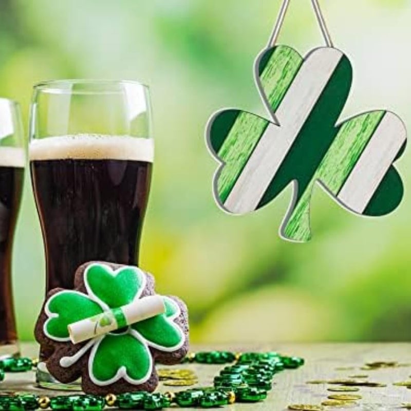 Amscan Vibrant Green Shamrock Hanging MDF Sign with Rope Hanger (13" x 14") - 1 Pc. - Perfect for Irish-Themed Decor, Parties & Celebrations - Image 3